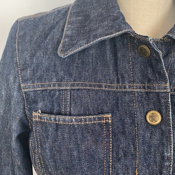 Nine West Gold Quilt Lined Denim Jean Jacket - Picture 3 of 13